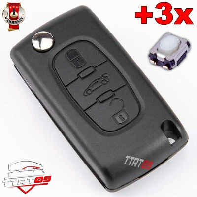 COQUE CLÉ POUR PEUGEOT 207 307 308 407 607 EXPERT PARTNER 3008 5008 + 3x BOUTONS