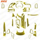 50Pcs Kits Fibre Carbone Jaune Garniture Intérieur Complet pour Corvette C7 2014-19