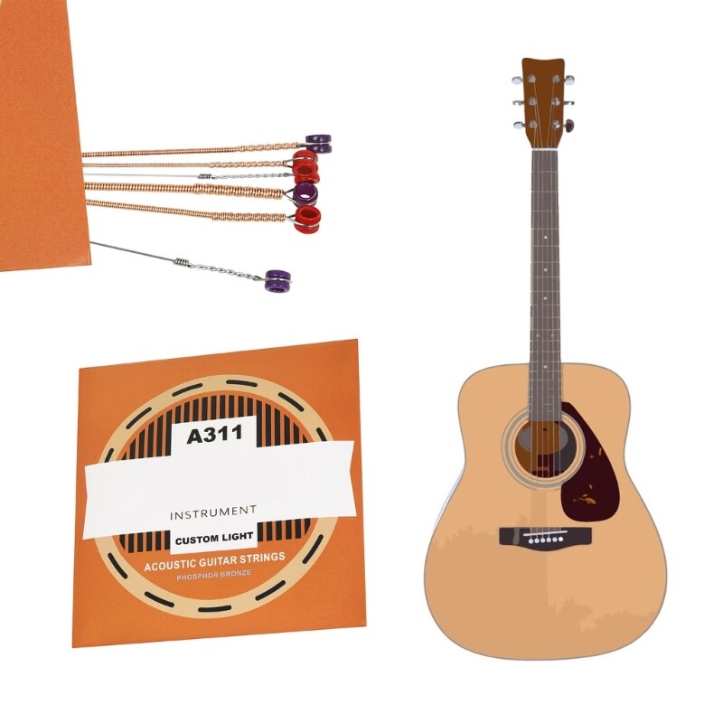 Acoustic Guitar 6 Strings Folk Guitar String Steel Guitar Strings Wound Set eBay