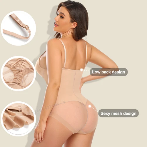 Women's Tummy Control Underwire Bra Bodysuits Body Shaper Leotards Top Jumpsuit - Picture 8 of 23