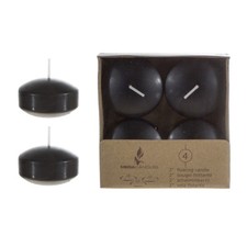 Mega Candles - Unscented 2" Floating Disc Candles - Black, Set of 12