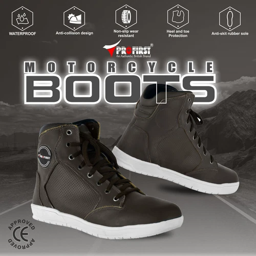 Motorbike Leather Motorcycle Sneakers Waterproof Armoured Boots Size UK