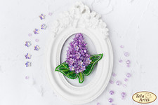 DIY Jewelry Making Beading Kit Pin Lilac Brooch Bead Embroidery Needlepoint