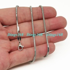 Real 925 Sterling Silver Tarnish-Free Classic 1.6mm Italian Snake Chain Necklace