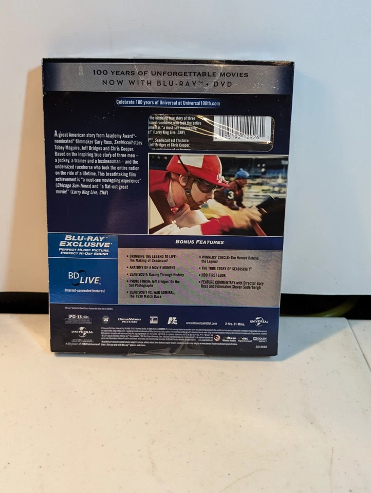 Seabiscuit Blu-ray/DVD Nuevo Precintado 100º Aniversario. Foto 2 de 4