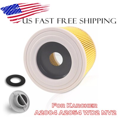 KARCHER Vacuum Cleaner Hoover Filter 1 x Wet & Dry Cylinder Cartridge Filters