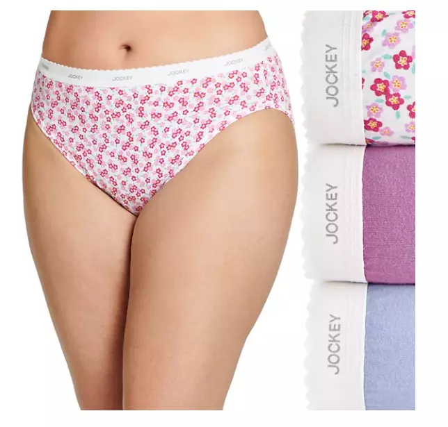 Women's Jockey 3-Pack (Red Tiny ) Floral French Cut Classic Cotton Underwear