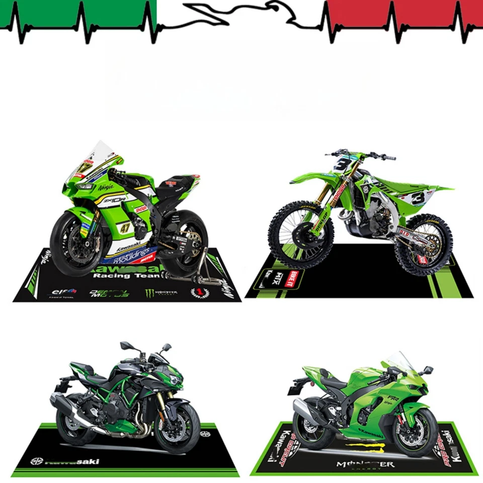 For Kawasaki Motorcycle/Bike Floor Pit Mat Workshop Home Garage Carpet 220x80cm - Image 4 of 4