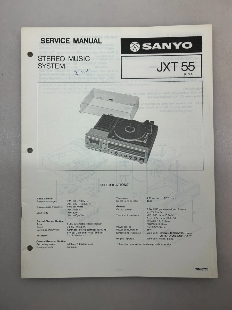 Sanyo Jxt In Vintage Electronics Manuals for sale | eBay