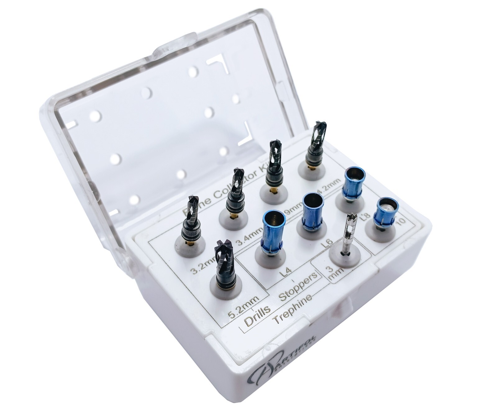 Bone Collector Kit Chip Maker Drill & Stopper Dental Implant 10 Pcs #OS1071