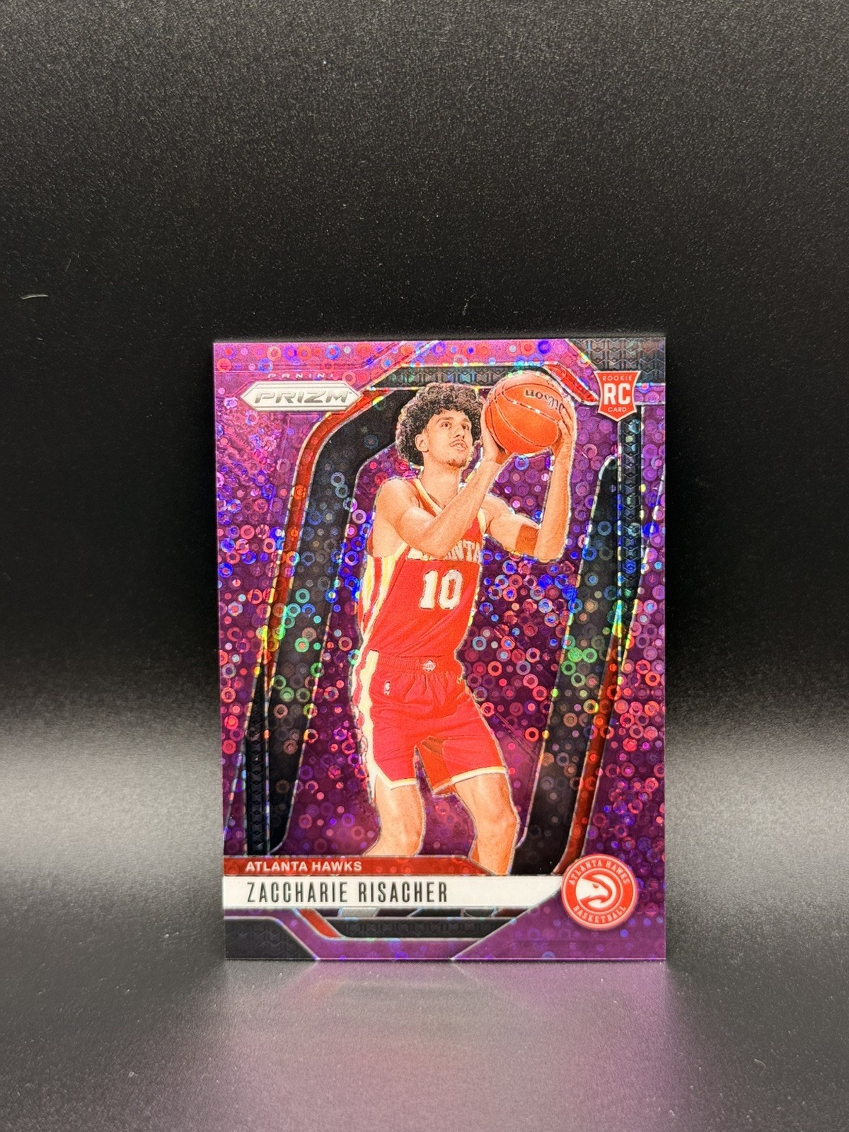 2024-25 Panini Prizm - Zaccharie Risacher #265 Purple Fast Break Prizm /75 RC