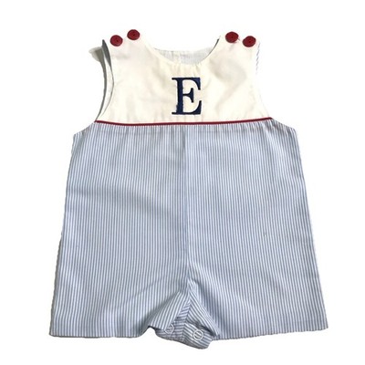 Remember Nguyen Baby Boy Jon Jon Striped  E  Monogram 0-6M Outfit Summer