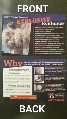 9/11 Twin Towers Building7 EXPLOSIVE EVIDENCE 4 information cards AE911Truth.org