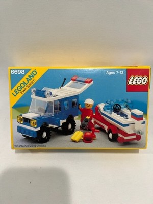LEGO Legoland Set 6698 RV Truck Boat Speedboat Trailer, Lake Bay Ocean  Boating