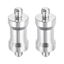 2PCS 1/4" Male to 1/4" Male 0.58 x 1.18Inch Light Stand Aluminum Alloy Screw