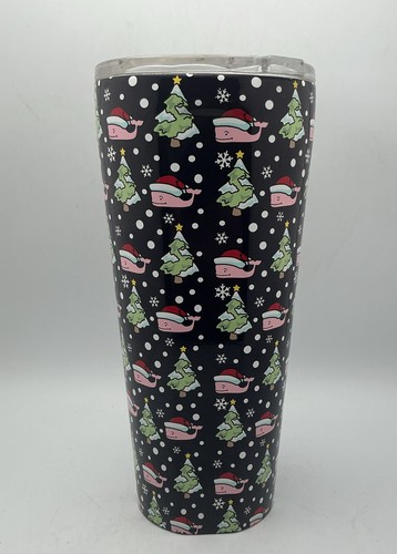 Vineyard Vines Corkcicle Insulated Tumbler Santa Whales Christmas Trees 24 oz
