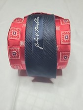 John W Nordstrom Tie Red Black Geometric Silk 59x3.25