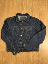 Skid Row Denim Academy Raw Selvedge Denim Jacket Size M Raw Indigo Made In USA