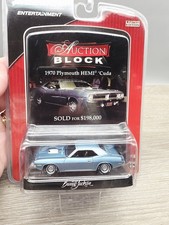  Greenlight Auction Block 1970 Plymouth Hemi Cuda Blue