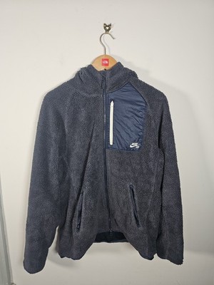 Nike SB Skateboarding Fleece Jacke Herren Medium Blue Borg Full Zip Pile Y2K