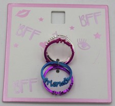 BFF Friendship Rings Set Kids Adjustable 4-Piece Friend Word Rings Party Favors