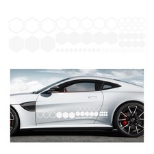 52 Grids Car Honeycomb Graphic Stickers, Waterproof PVC Hexagon Pattern Racin...