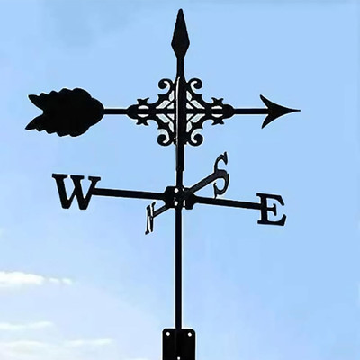 Wetterfahne, Metall, Mit Halterung, Für Dach Und Garten, Dekorativ | Windrichtun