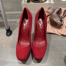 Alice And Olivia Red Suede Platform Pump Size 37.5 No Box