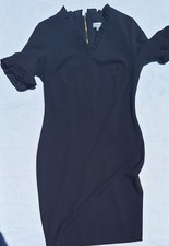 Clavin Klein Womens Black Short Flutter Sleeve Sheath Dress Size 8