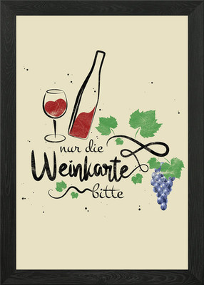 Nur die Weinkarte bitte Framed Wall Art Poster Canvas Print Picture