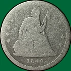 1840 With Drapery Seated Liberty Quarter Choice Almost Good AG+/G Coin #40456