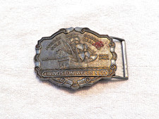 BELT BUCKLE LIVINGSTON WELLS  CO GOLD DEALERS AUSTRALIA AFRICA SILVER TON BB11