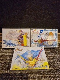 FINAL FANTASY 1 2 3 I II III with Box and Manual Famicom games FC NES 21