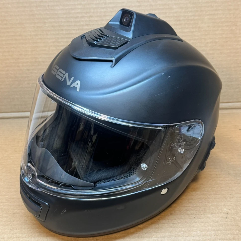 Capacete de motocicleta Sena Momentum Pro arranhado (L) preto fosco câmera Bluetooth💨 - Imagem 3 de 4