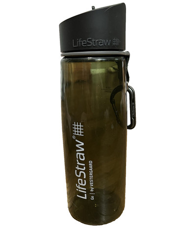 LifeStraw Go Series BPA Free Water Filter Bottle Travel Outdoors 22oz Green READ