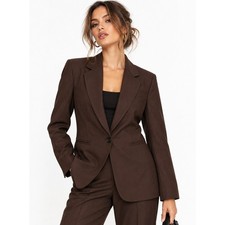HM Women Dark Brown Single Button Blazer Jacket Size Small NWT