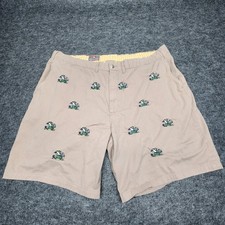 Pennington Bailes Notre Dame Fighing Irish Embroidered Chino Khaki Shorts 44 Tan