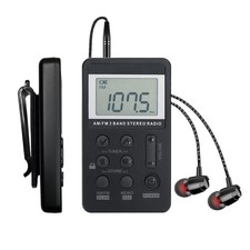 Portable AM FM Pocket Radio Digital Tuning LCD Display Rechargeable Mini
