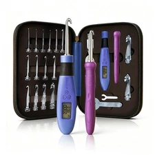 Crochet Hook with 18 Different Size for Stitch  Row Counter Light Up Intercha...