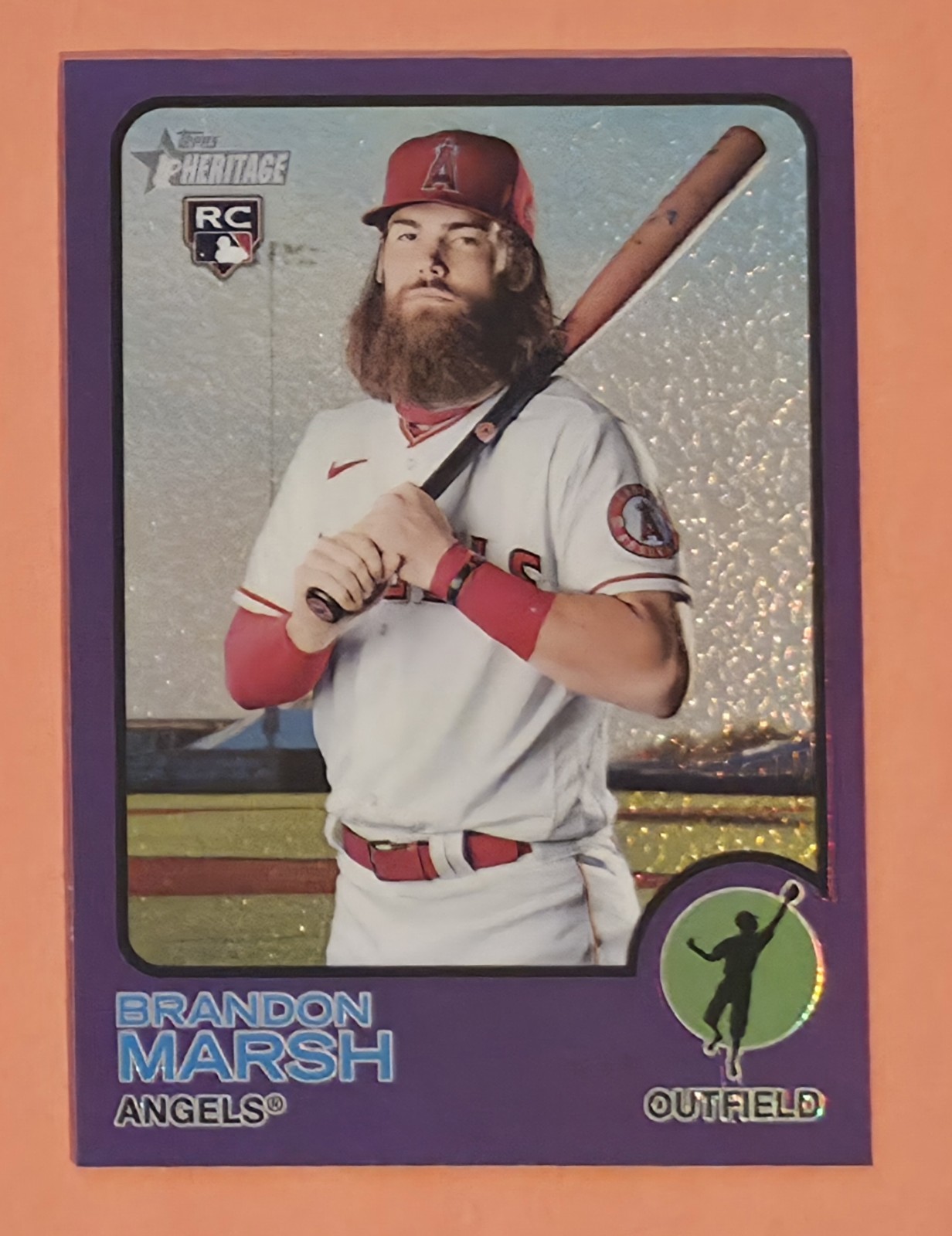 Brandon Marsh 2022 Topps Heritage Chrome Purple Refractor Rookie RC Card #176