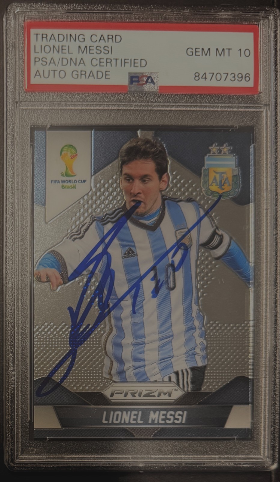 2014 Panini Prizm World Cup Signed Lionel Messi #12 PSA/DNA Gem Mint 10 view 3