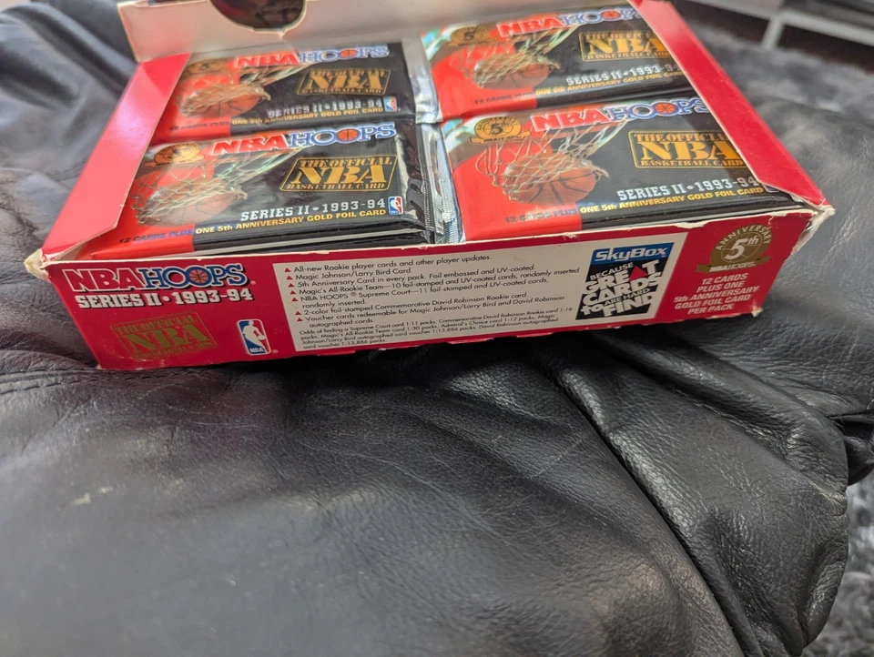1993-94 NBA Hoops Series 2 NBA Basketball Wax Box 36 Packs - Image 3 of 4