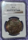 1885-O Morgan Dollar NGC MS63 *Rainbow Toned* (VIDEO)