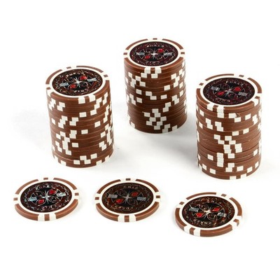 50 Poker-Chips Wert 10000 Laserchip 12g Metallkern Jetons Coin für Pokerkoffer