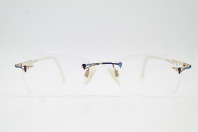 Vintage Brille ZEITLOS ZLJ 3 Herbst Gold Blau Violett Randlos Brillengestell