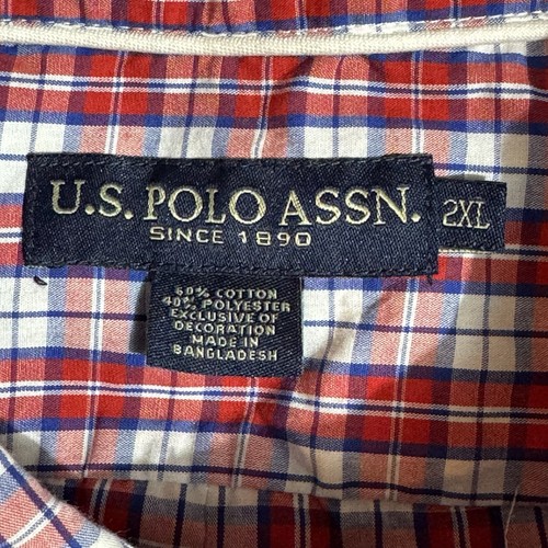 US Polo Assn Button Up Shirt Mens 2XL Plaid Academia Grandpacore Preppy Office - Picture 5 of 7