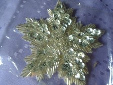 SILVER BEAD SEQUIN SEW ON EMBELLISHMENTS APPLIQUE free ship