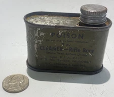 Vintage Bore Cleaner SC Johnson & Son Rifle US military 2oz can half full