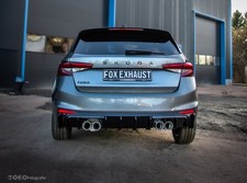 FOX Duplex Sportauspuff Endschalldämpfer mit Klappe je 2x90mm Skoda Fabia PJ 1.5