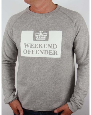 grey branded jumper